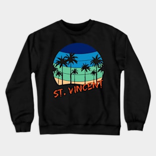 St. Vincent Retro Vintage Sunset Beach Design Crewneck Sweatshirt